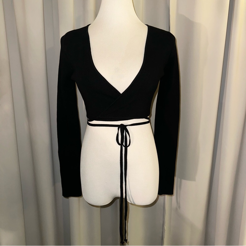 Elegant Black Wrap Top